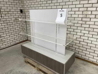 Presentatiemeubel vrijstaand, houtdecor brown